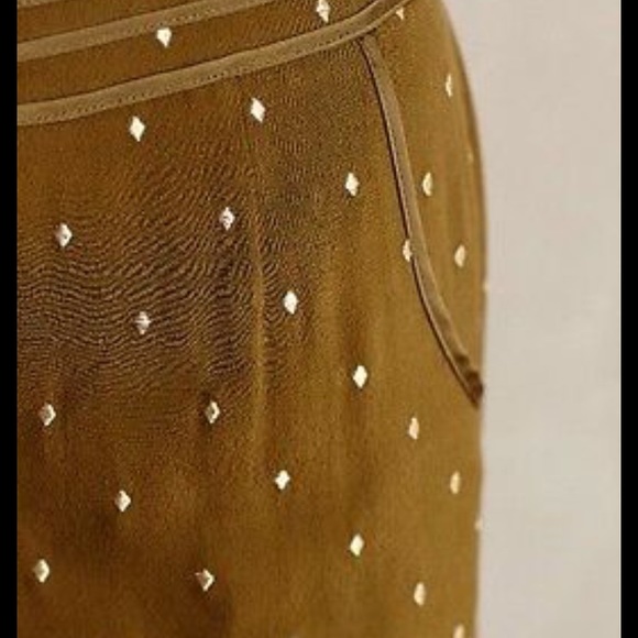 Anthropologie Elevenses Goldform Diamond pants - Picture 3 of 10